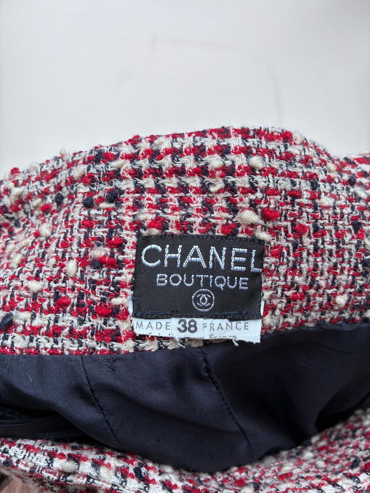 Vintage Chanel Boutique Tweed Skirt Suit For Sale 2