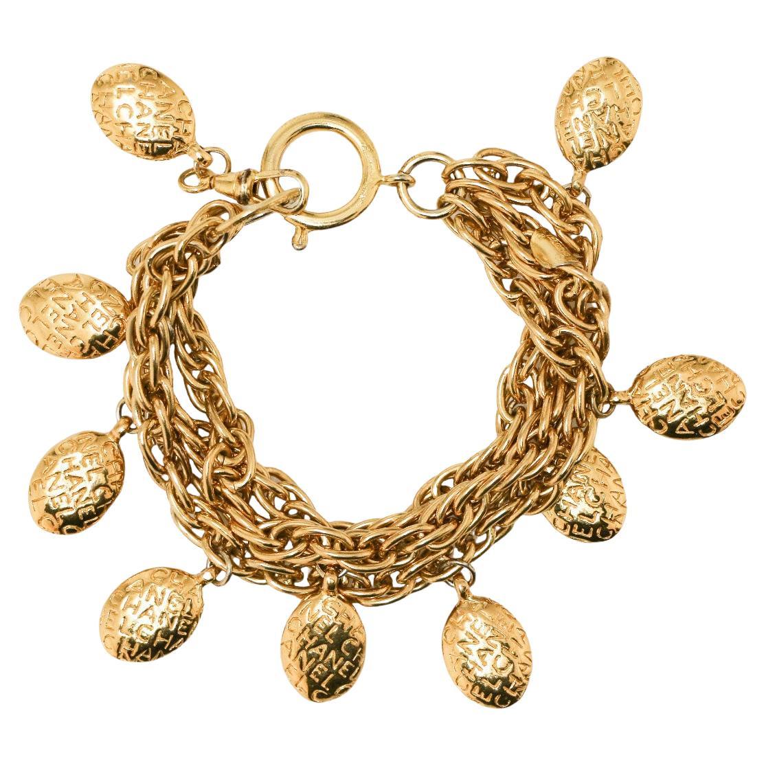 Vintage CHANEL Bracelet gold plated For Sale