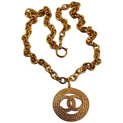 Vintage CHANEL Braided CC Logo Necklace