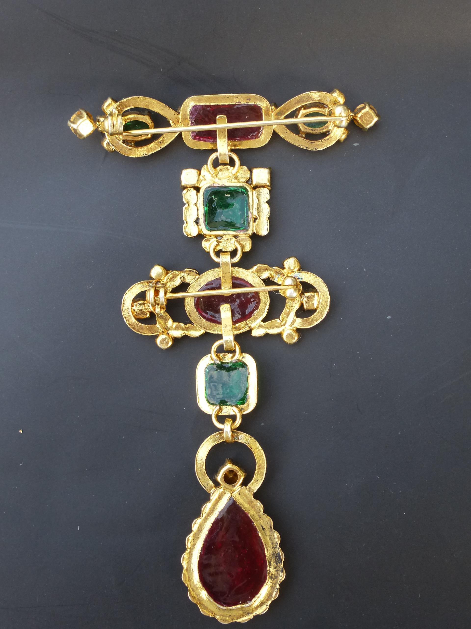 Chanel-Brosche „Regency“, entworfen von Coco Chanel  1955 vergoldet im Angebot 2