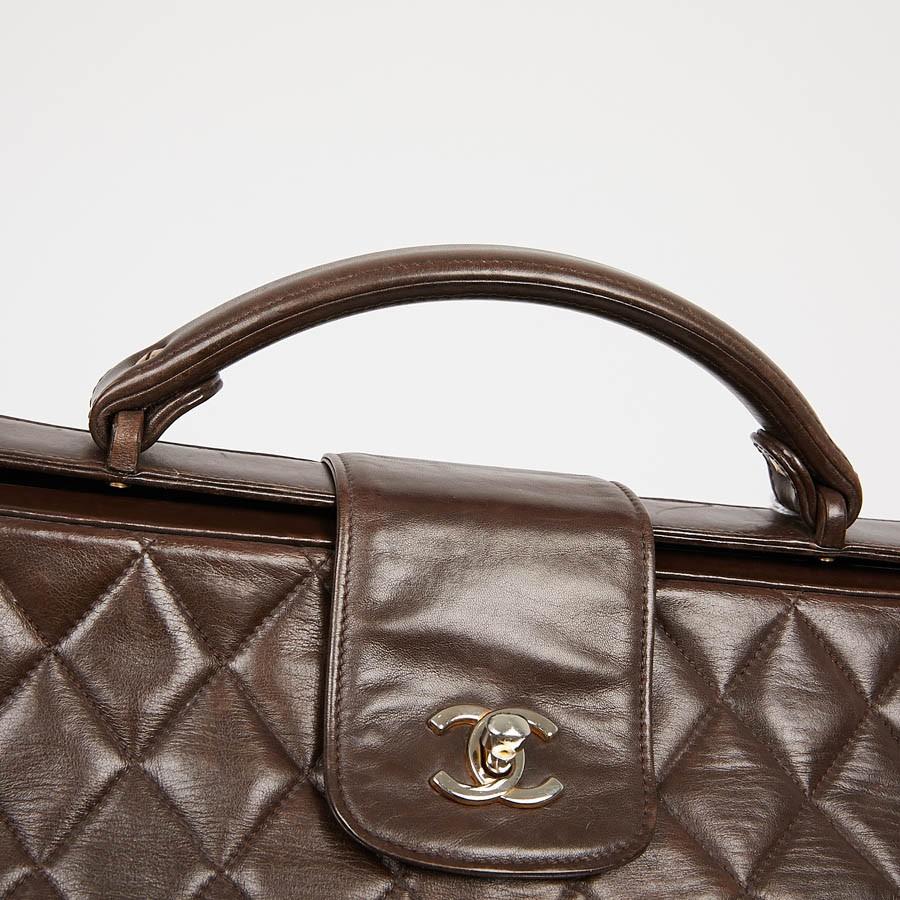 Vintage CHANEL Brown Bowling Doctor Bag 5