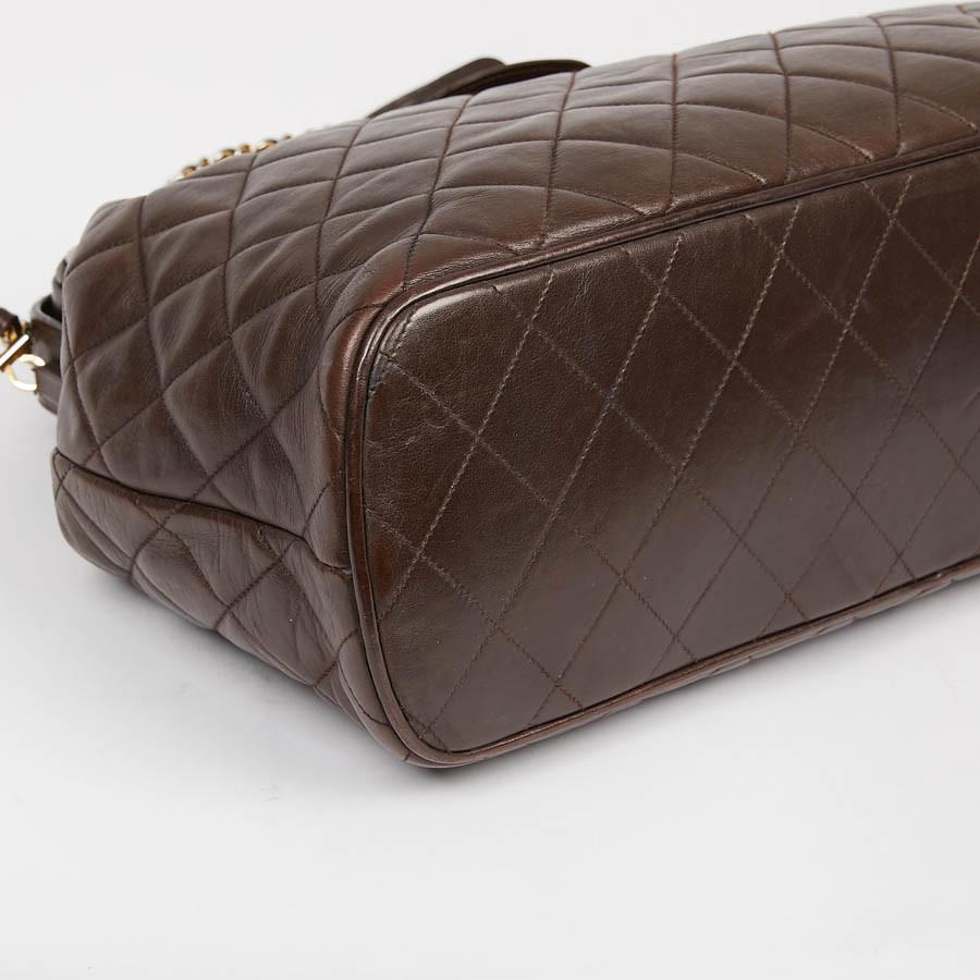 Black Vintage CHANEL Brown Bowling Doctor Bag