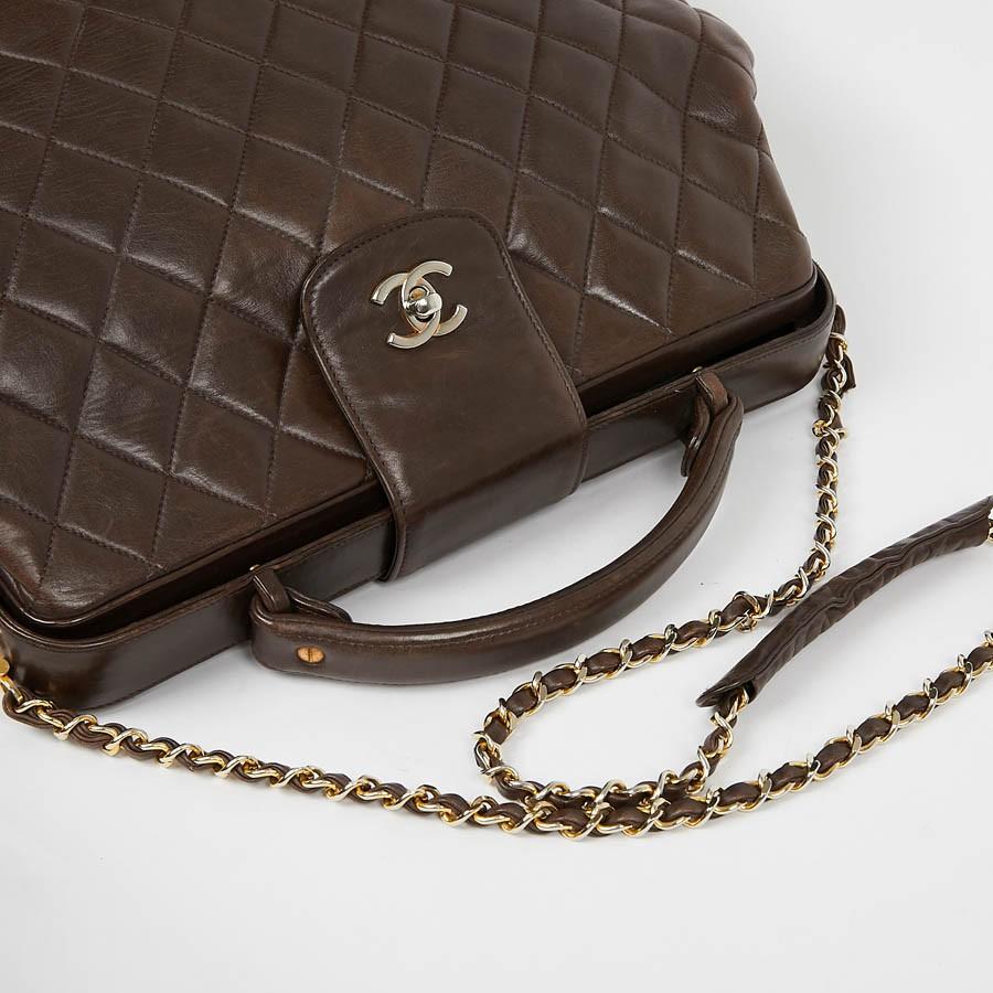 Women's Vintage CHANEL Brown Bowling Doctor Bag