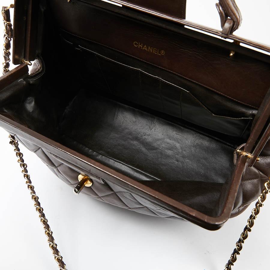 Vintage CHANEL Brown Bowling Doctor Bag 1
