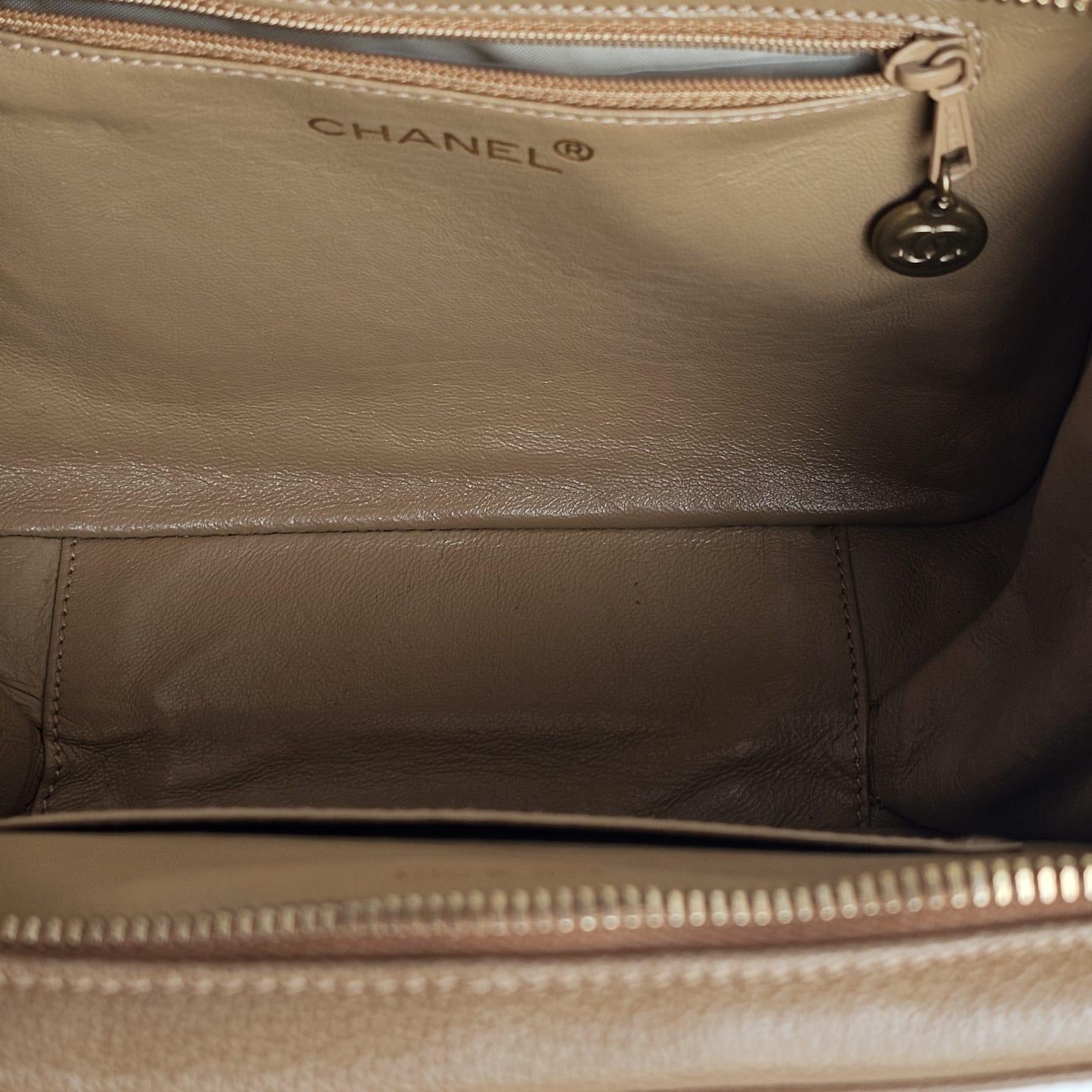 Vintage Chanel Brown Caviar Small Top Handle Zip Bag 8