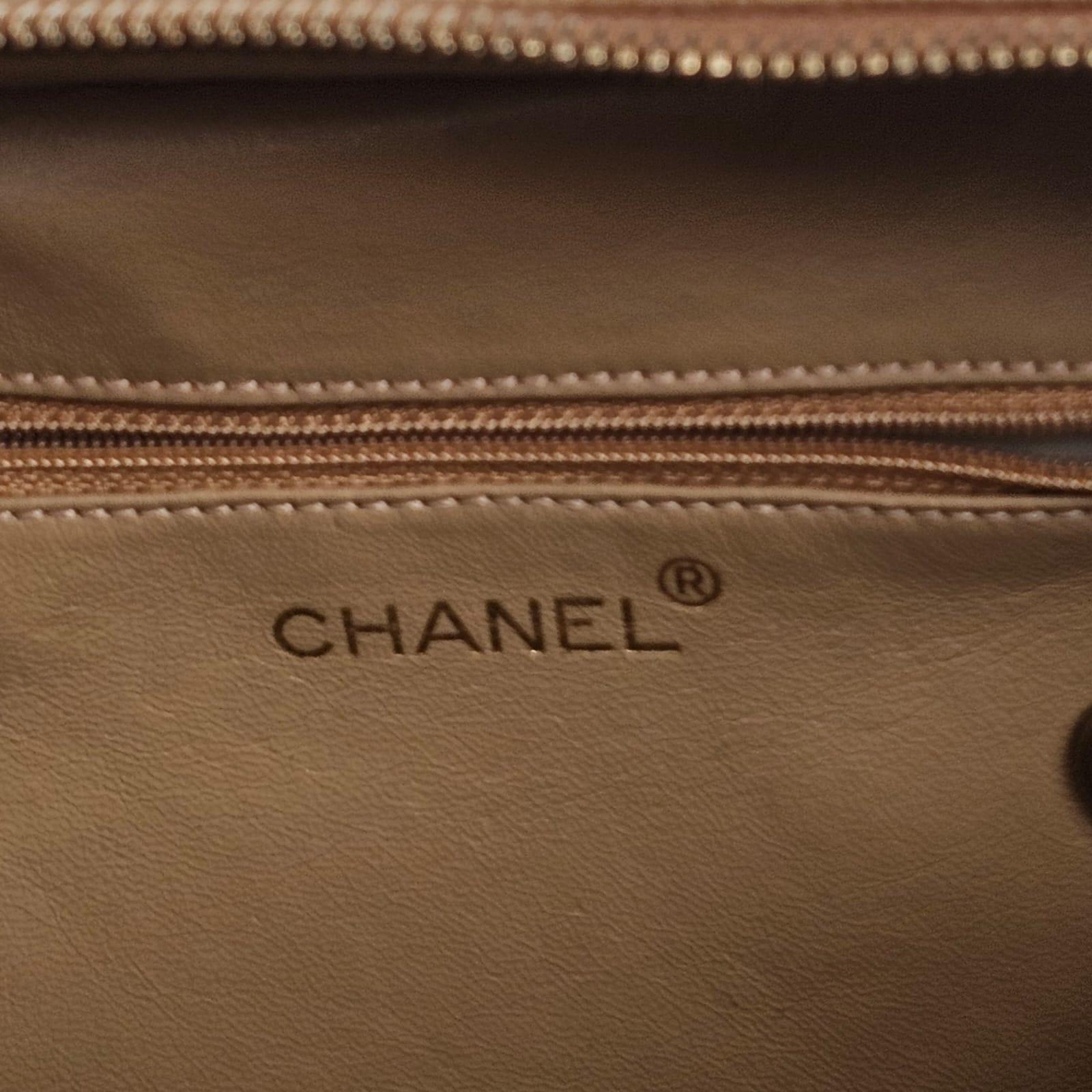 Vintage Chanel Brown Caviar Small Top Handle Zip Bag 4