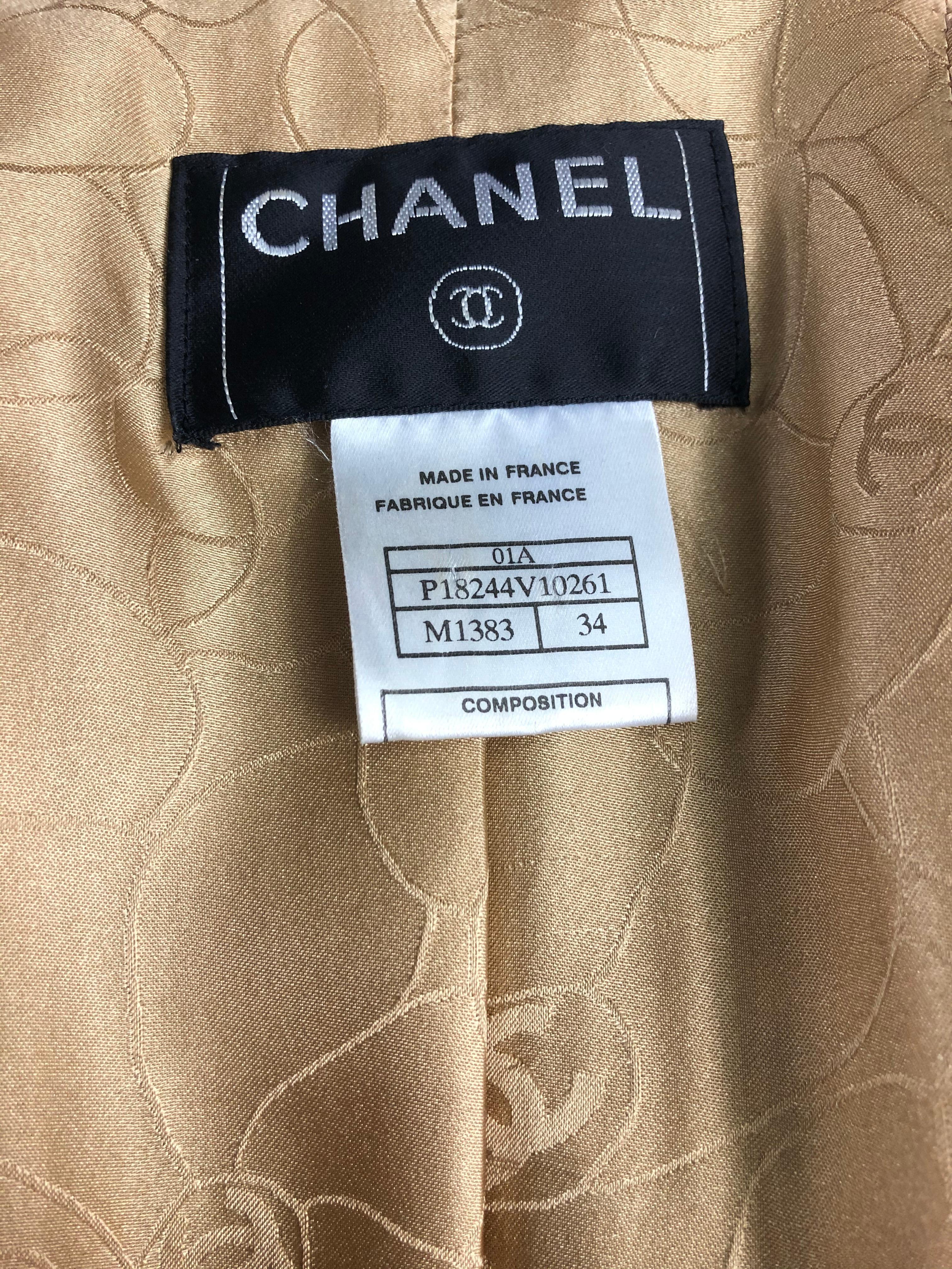 Vintage CHANEL Brown Tweed Coat Size FR34 4