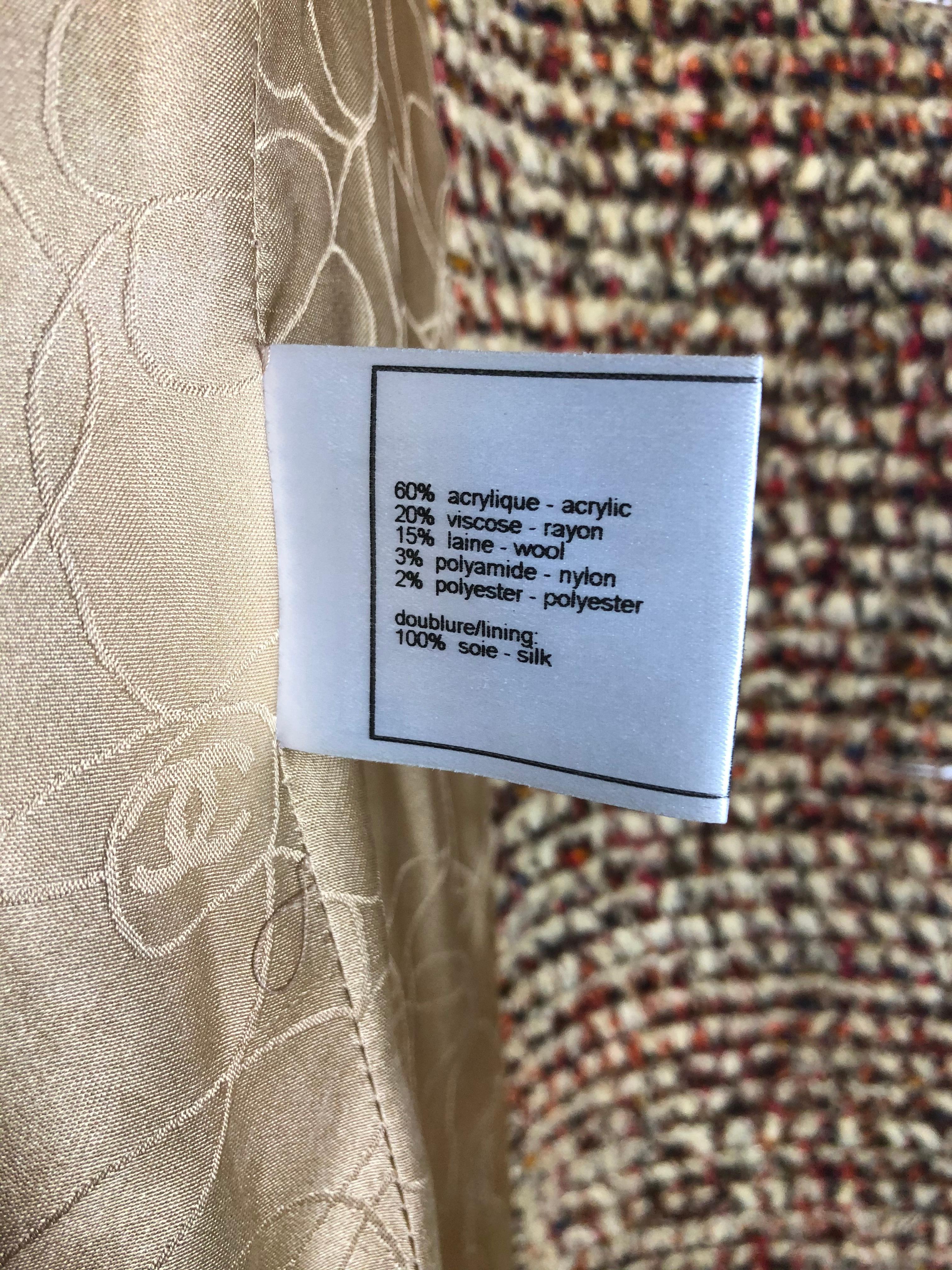 Vintage CHANEL Brown Tweed Coat Size FR34 5