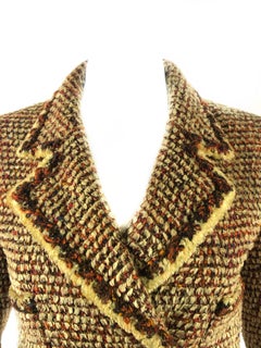 Vintage CHANEL Brown Tweed Coat Size FR34