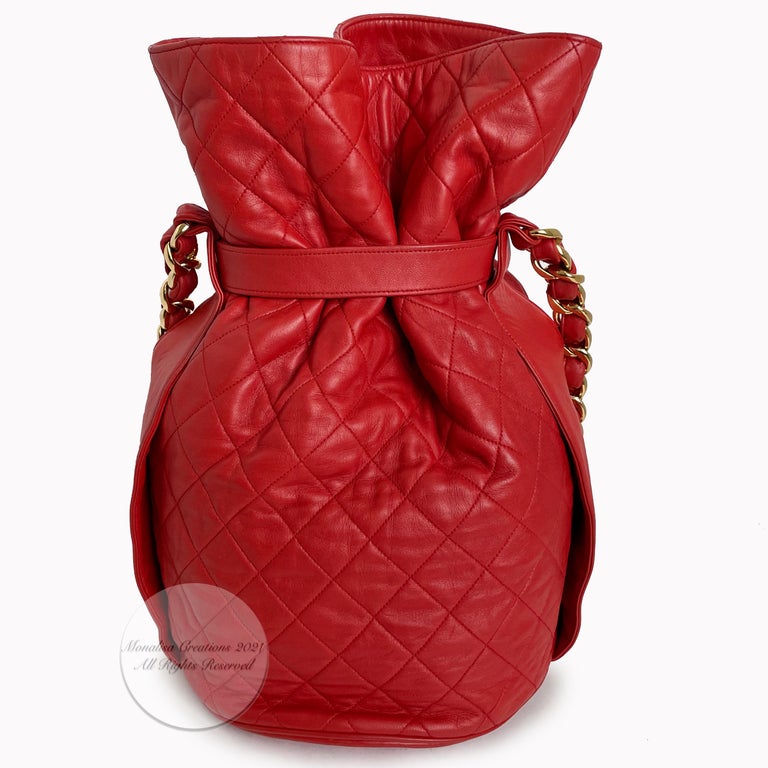 CHANEL Matelasse Chain Shoulder Bag Vintage Rare Purse Red Navy Bi-Color  Auth