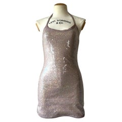 Vintage Chanel by Karl Lagerfeld Mini robe dos nu à paillettes irisées, printemps/été
