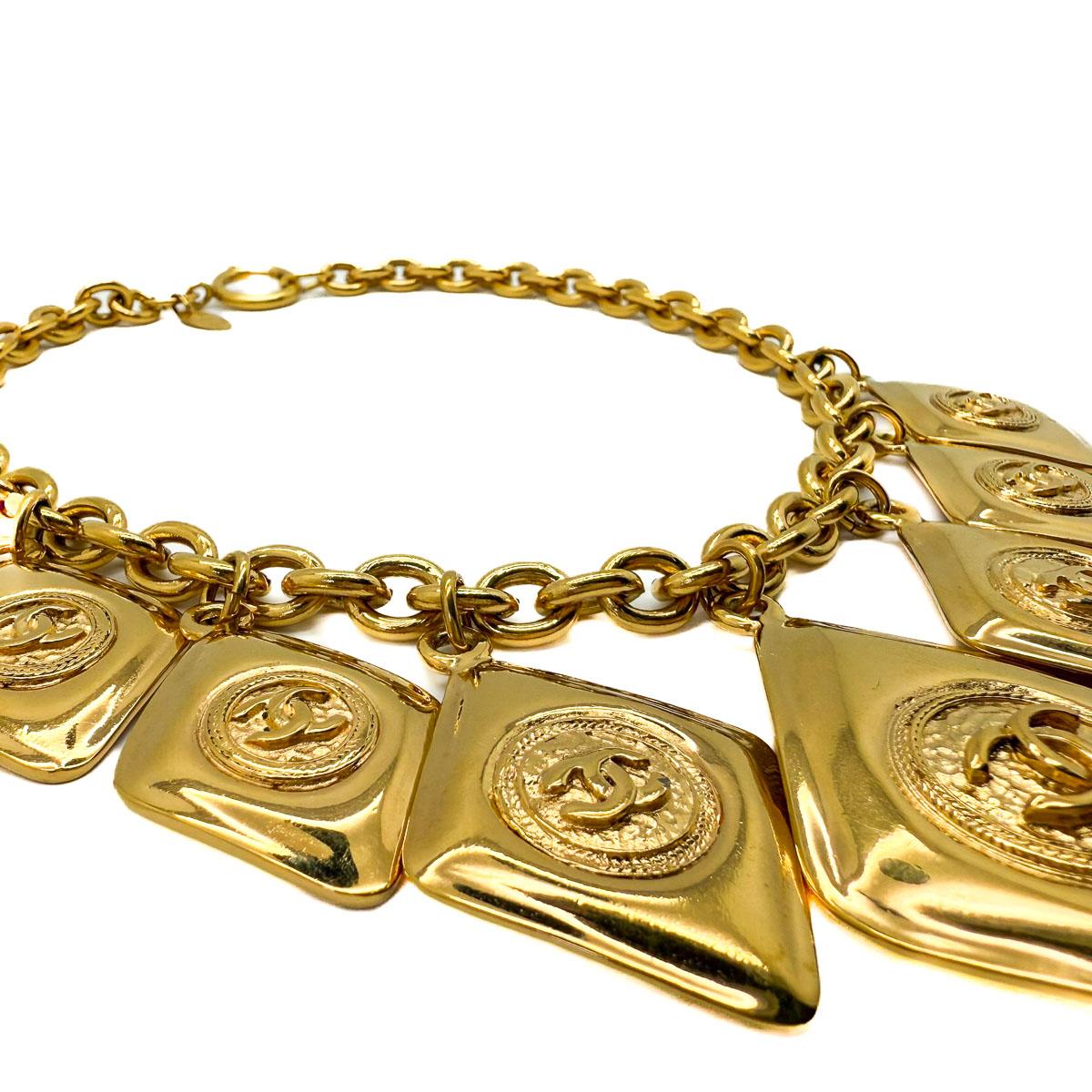 A Vintage Chanel Rhombus Logo Charm Necklace.  A Vintage Chanel Sunburst Logo Charm Necklace. A major part of her eponymous House since 1923, Gabrielle Chanel’s jewel legacy is unparalleled. A passionate innovator and champion of ‘bijoux de couture’