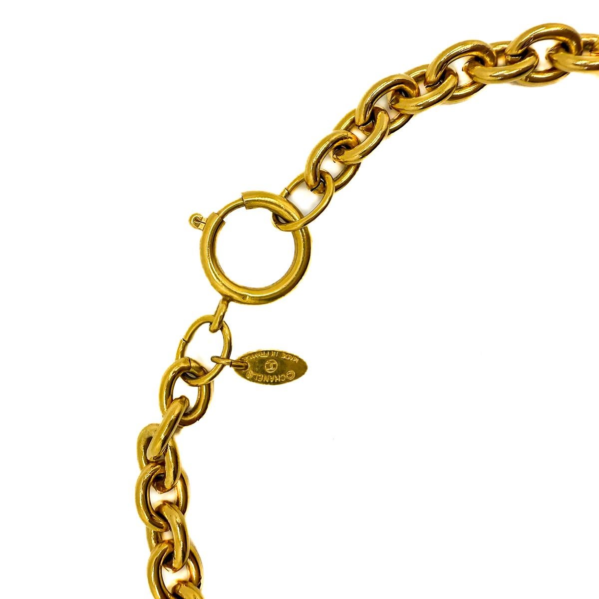 Vintage Chanel by Lagerfeld Rhombus Logo Charm Necklace 1980s For Sale 4