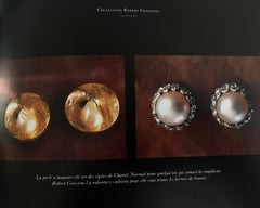 Vintage CHANEL von ROBERT GOOSSENS Buch Stück Perle Disc Ohrringe