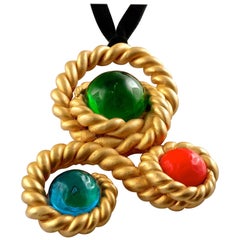 Vintage CHANEL by VICTOIRE de CASTELLANE "Cordage" Gripoix Pendant Necklace