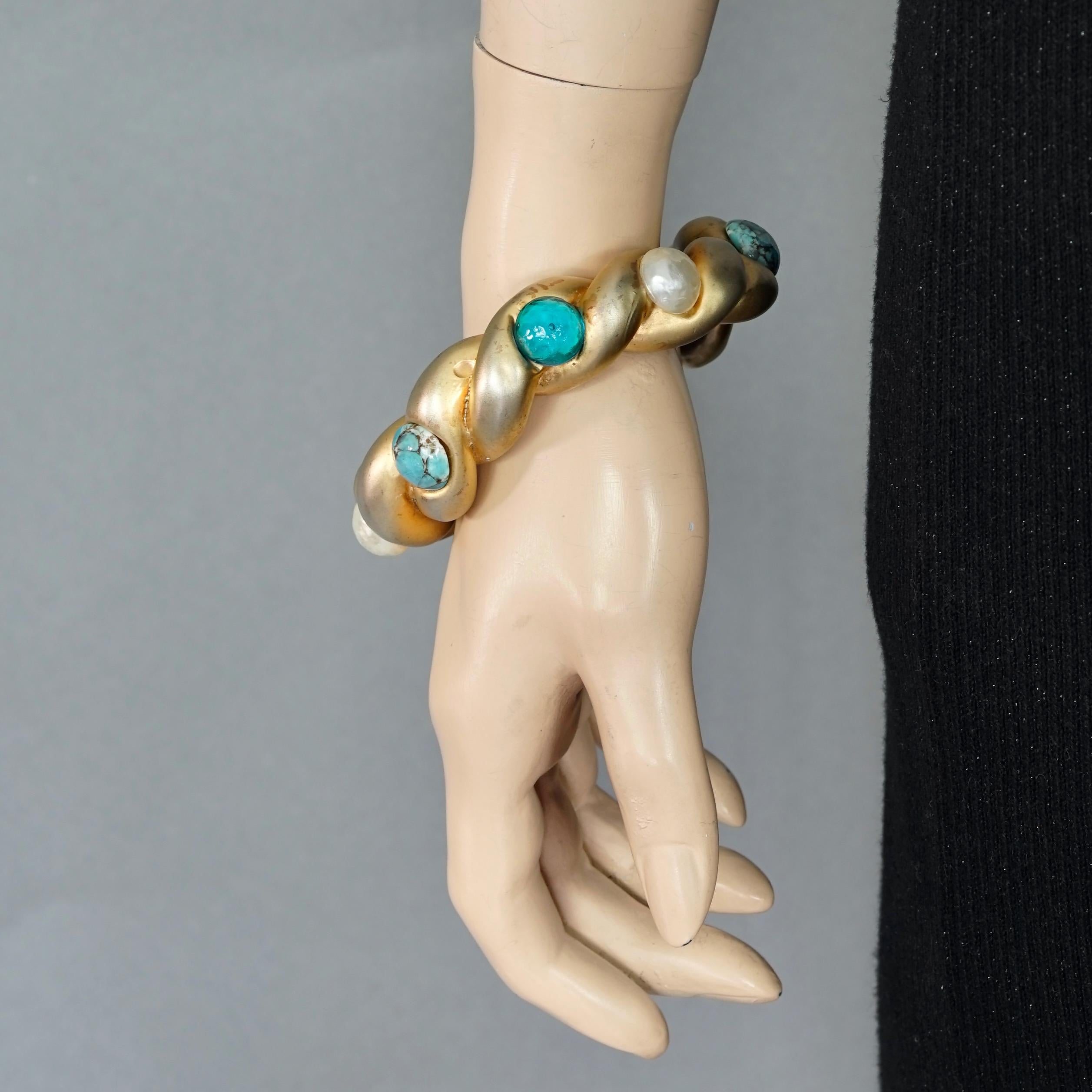 Women's Vintage CHANEL by VICTOIRE de CASTELLANE Gripoix Twisted Rope Bangle Bracelet For Sale