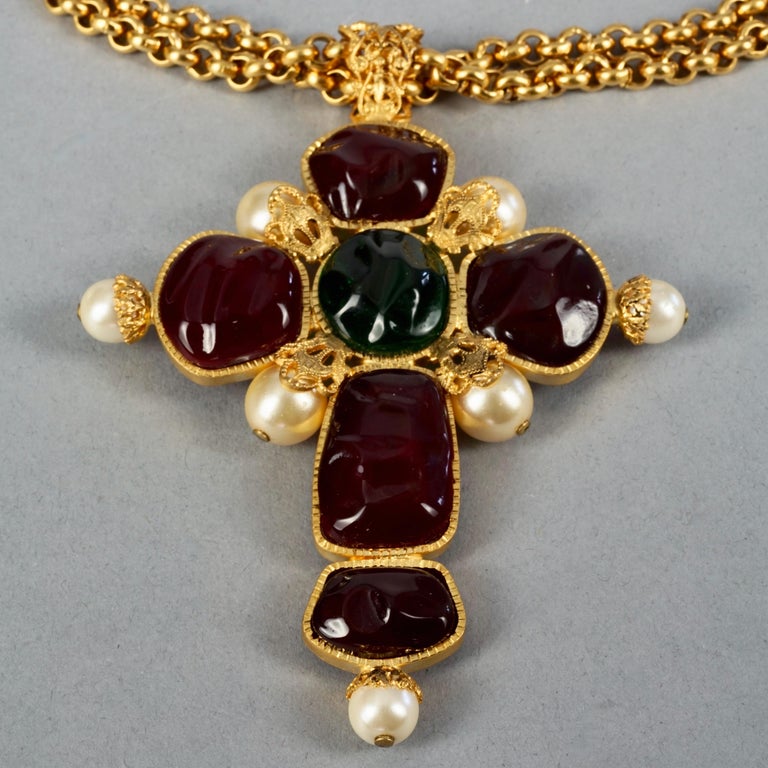 Chanel Iconic Byzantine Pendant Cross Necklace