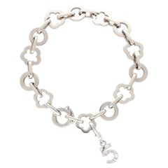 Vintage Chanel Camélia Charm Bracelet in 18k White Gold