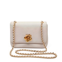 Vintage Chanel Camellia Flap Bag with Gold Hardware