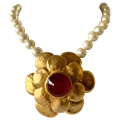 Vintage Chanel Camellia Necklace