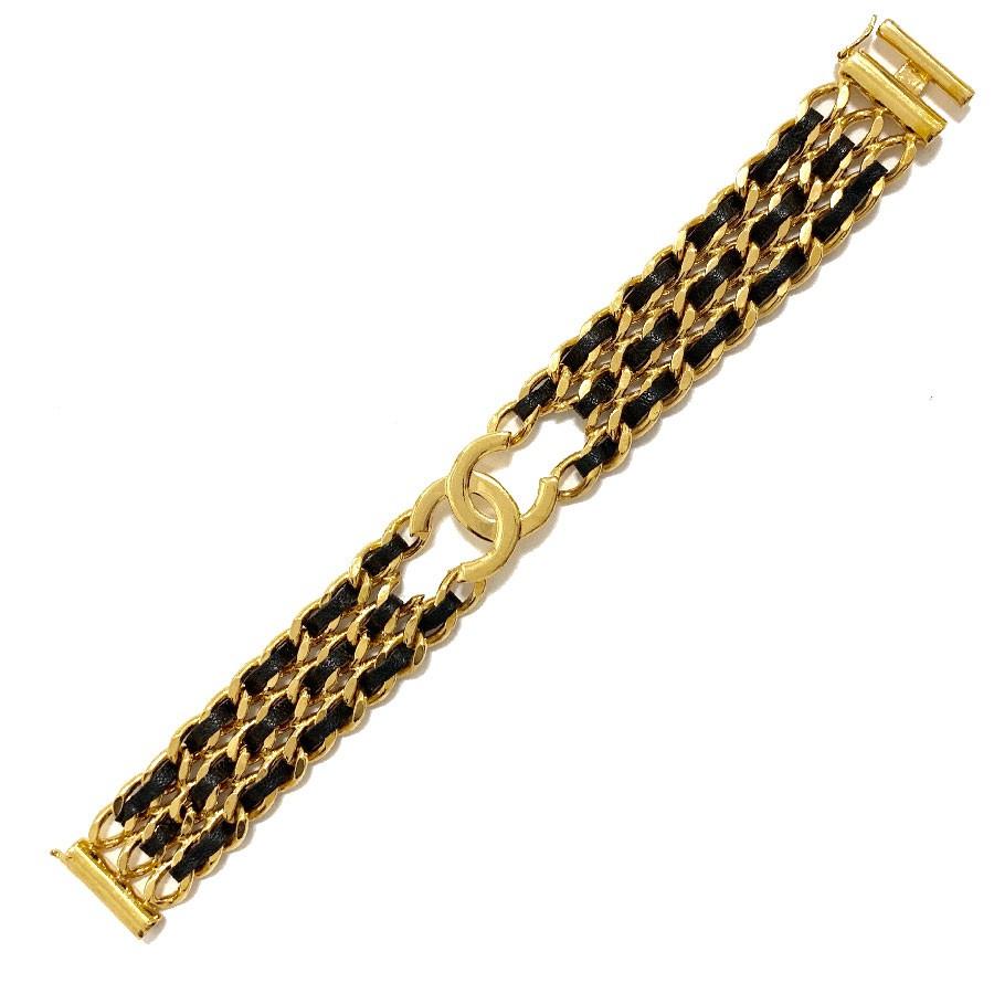 chanel bracelet black and gold
