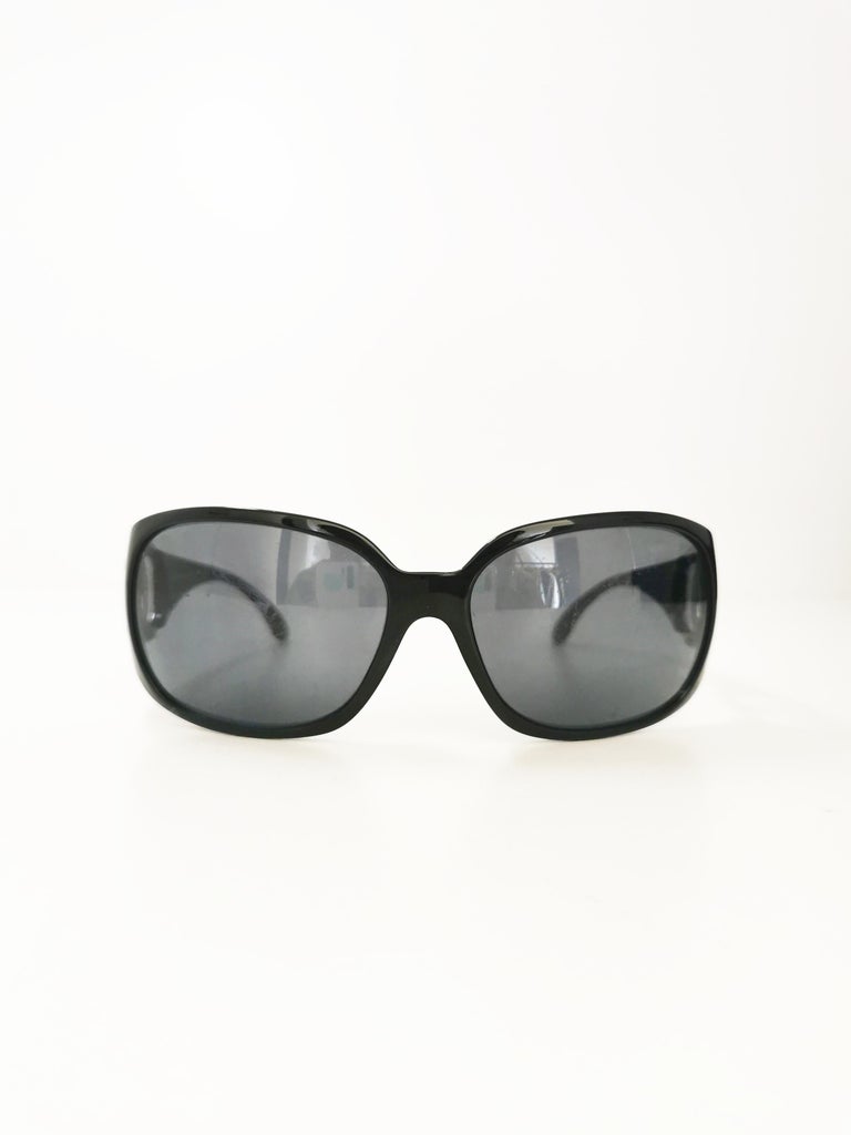 Vintage Chanel CC Interlocking Black Large Side Logo Grey  display picture 1