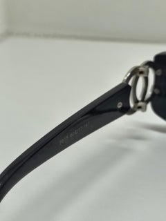 Occhiali da sole vintage Chanel CC Interlocking Black Large Side Logo Grey Lens