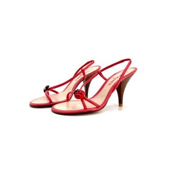 Vintage Chanel CC Ladybug Karl Lagerfeld Strappy Slingback Heeled Sandals 36