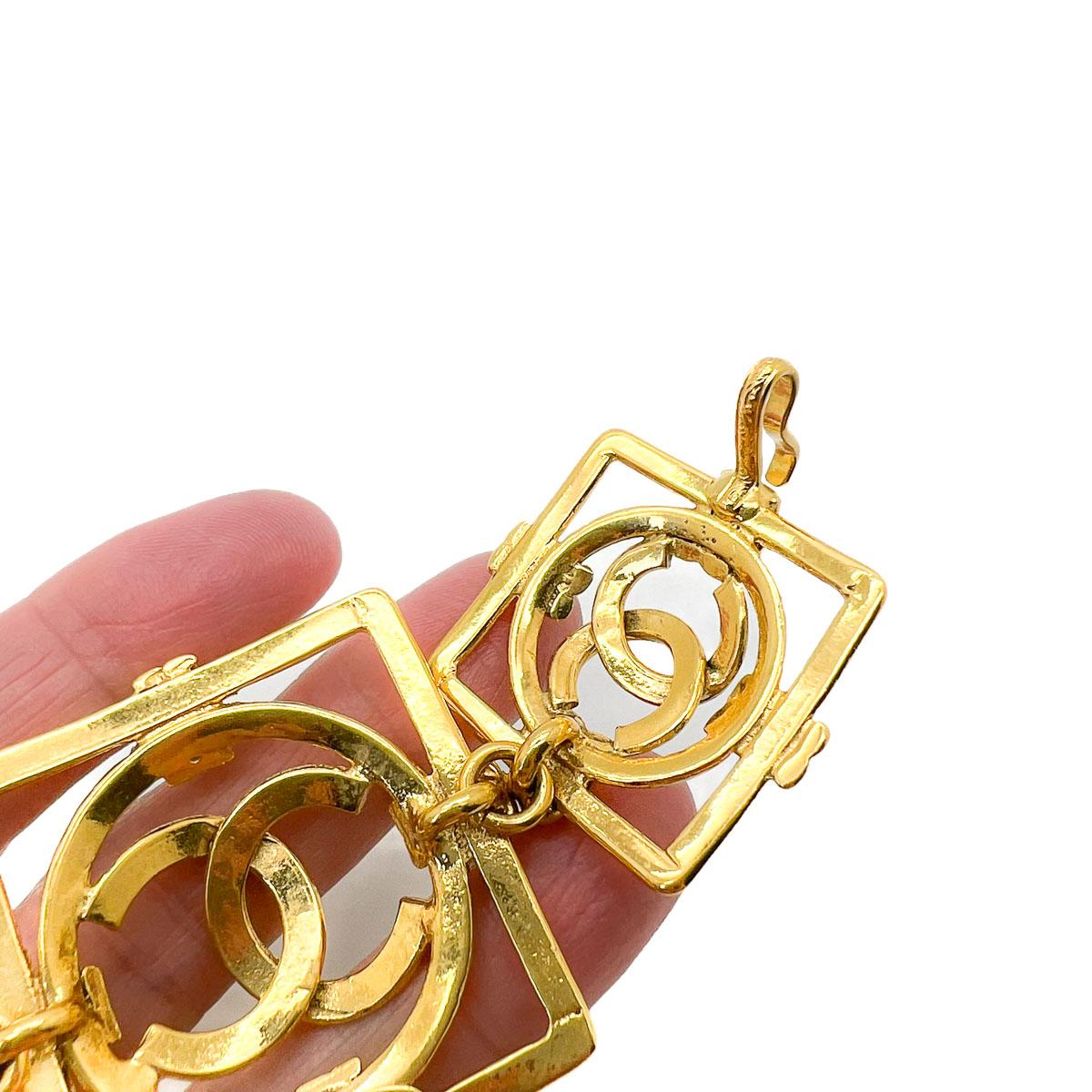 Women's or Men's Vintage Chanel CC Logo Panel Cuff 1990 For Sale