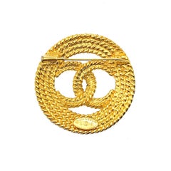 Vintage Chanel CC Logo Rope Brooch 1989