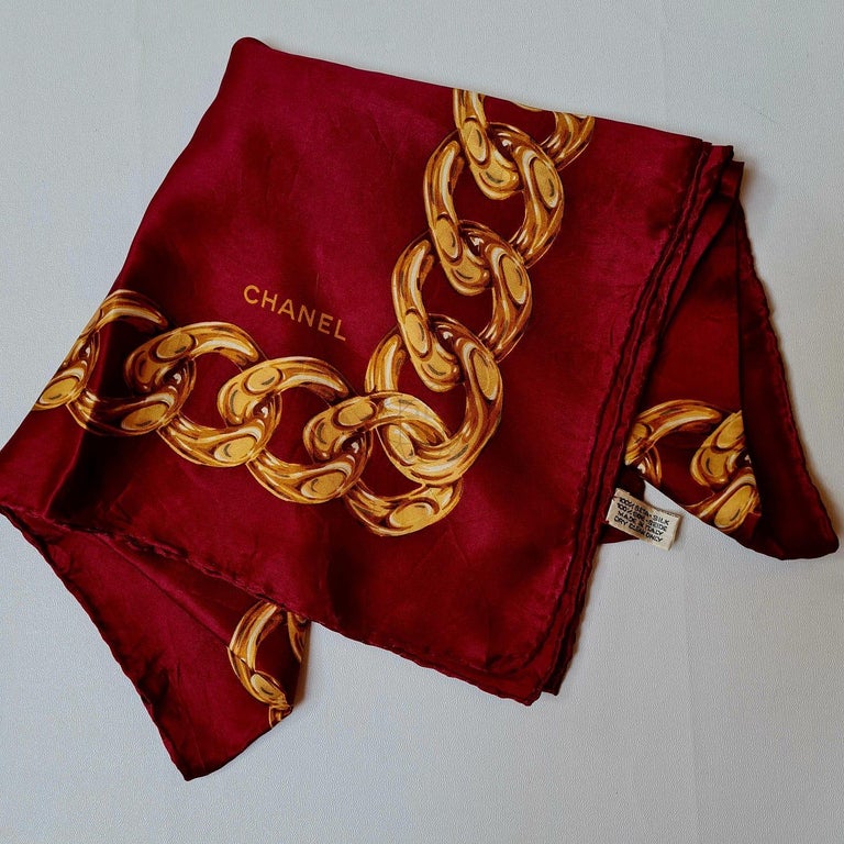 Vintage Chanel CC Logo Silk 90 Scarf