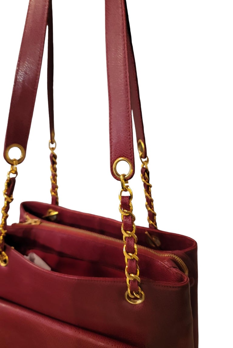 RARE Vintage Chanel Brown Chain Around Hobo Bag Purse