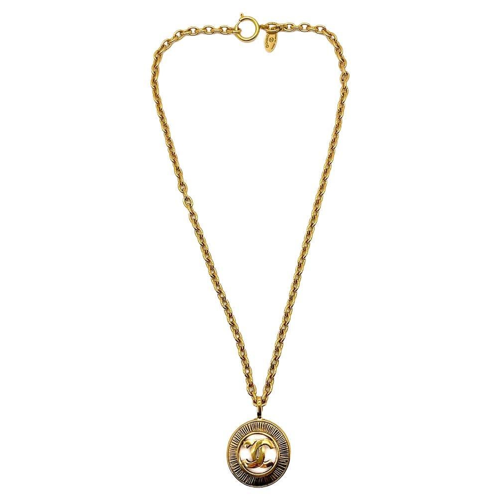 Vintage Chanel CC Sunburst Necklace 1980s
