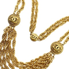 Vintage Chanel LAGERFELD ICONIC Statement CC LOGO Swagged Chain Collar 1980s