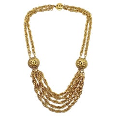 Vintage Chanel CC Swagged Chain Collar 1980s