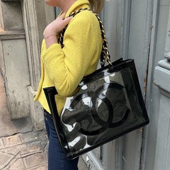 Vintage CHANEL CC Transparent Shopping Bag