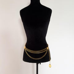 Vintage Chanel Chain Logo Charm Belt 1984