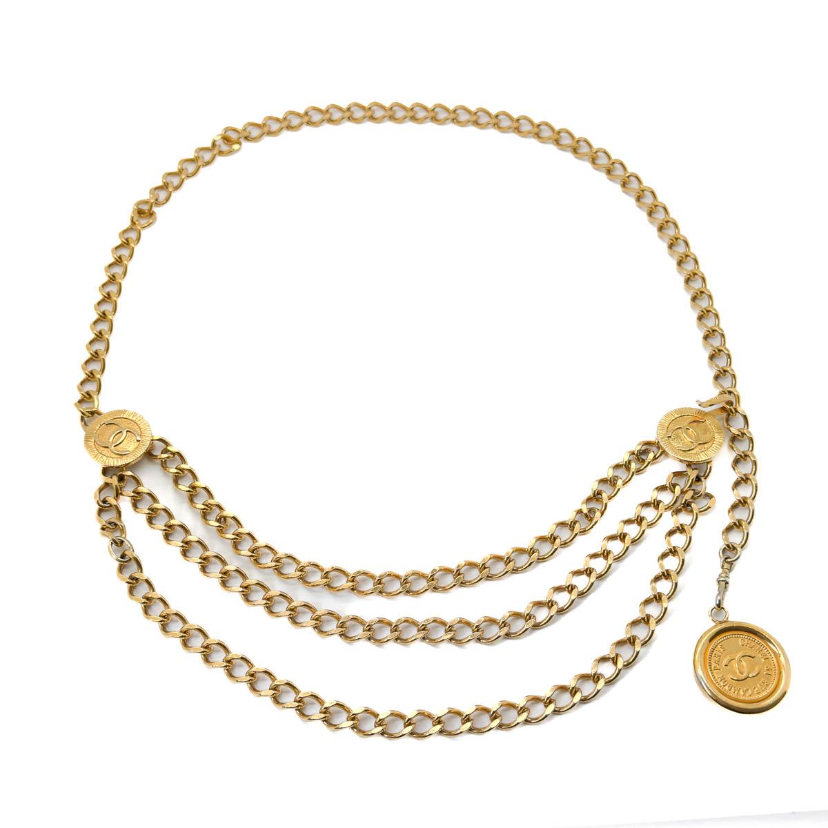 Vintage Chanel Kette Logo Charme Gürtel 1984 im Angebot 1