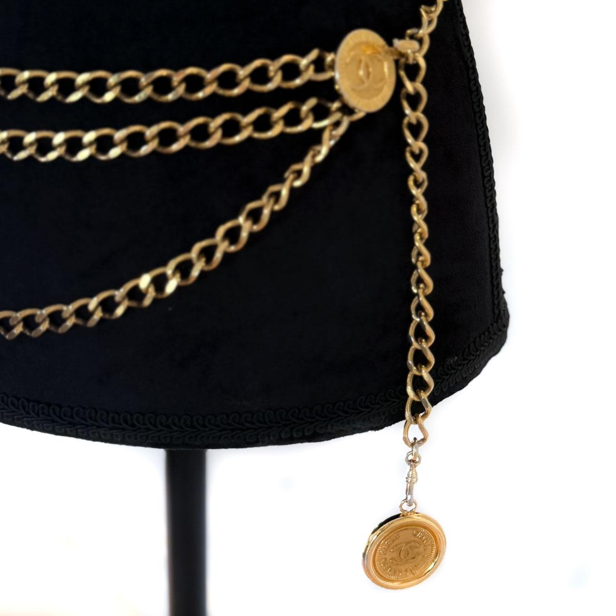 Vintage Chanel Kette Logo Charme Gürtel 1984 im Angebot 2