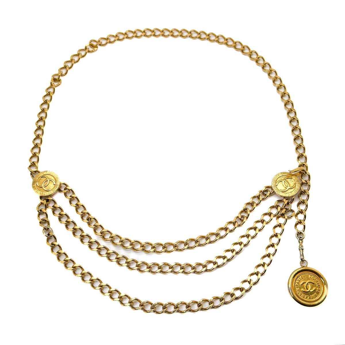 Vintage Chanel Kette Logo Charme Gürtel 1984 im Angebot 3