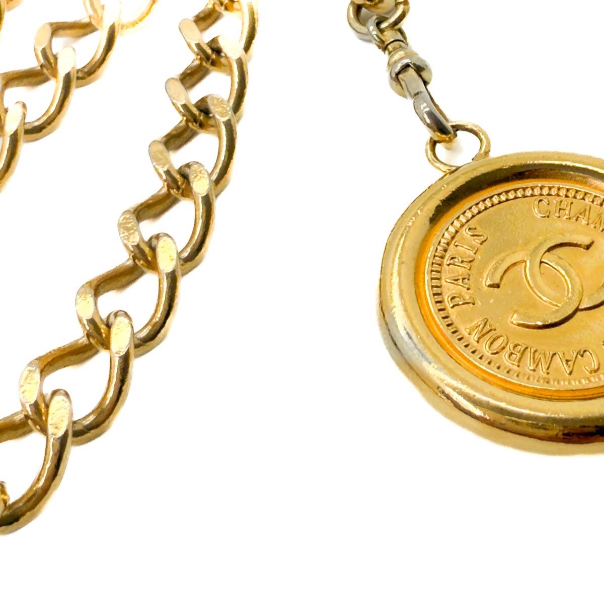 Vintage Chanel Kette Logo Charme Gürtel 1984 im Angebot 4