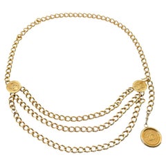 Vintage Chanel Chain Logo Charm Belt 1984