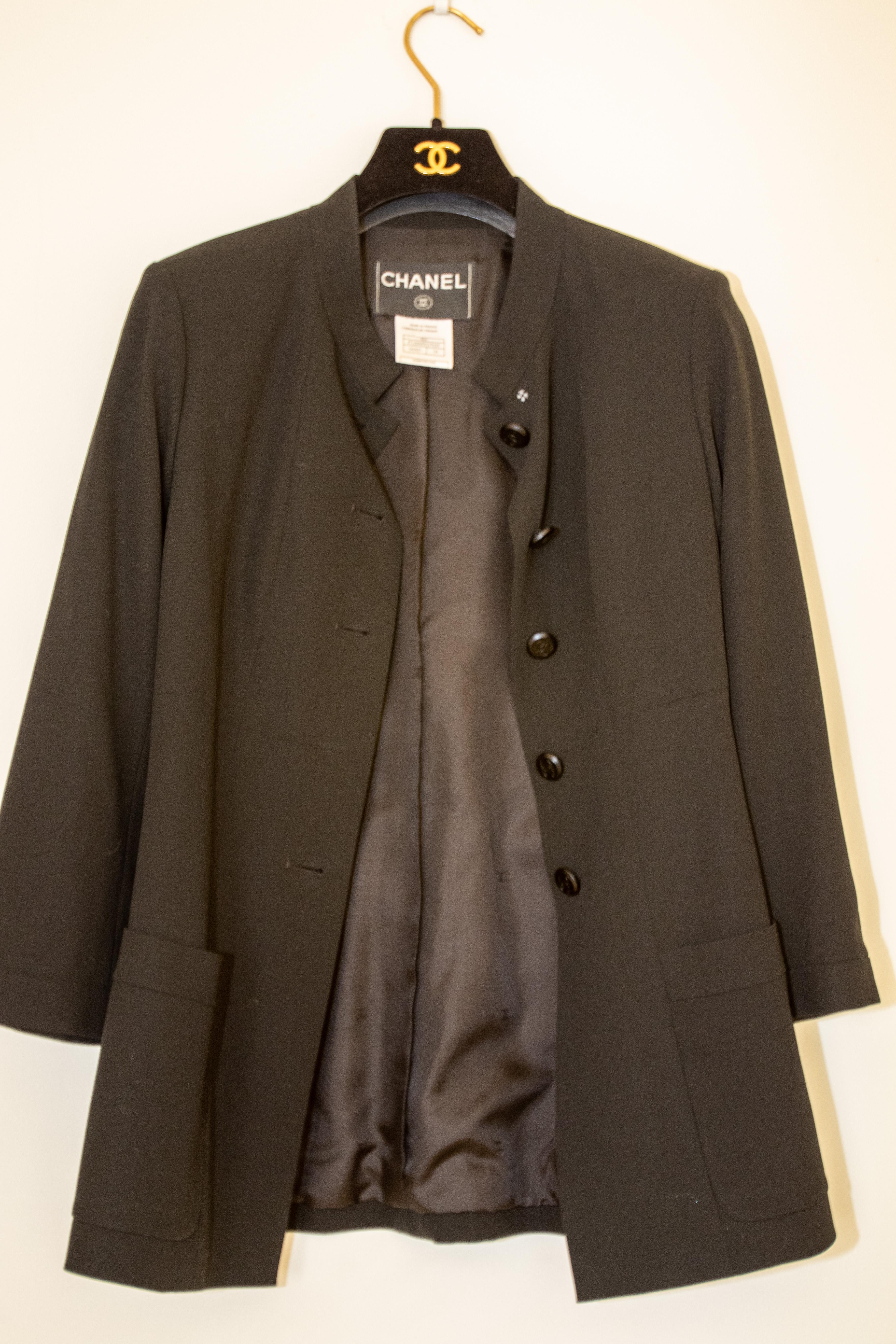 Vintage Chanel Classic Black Jacket 1998 For Sale 7