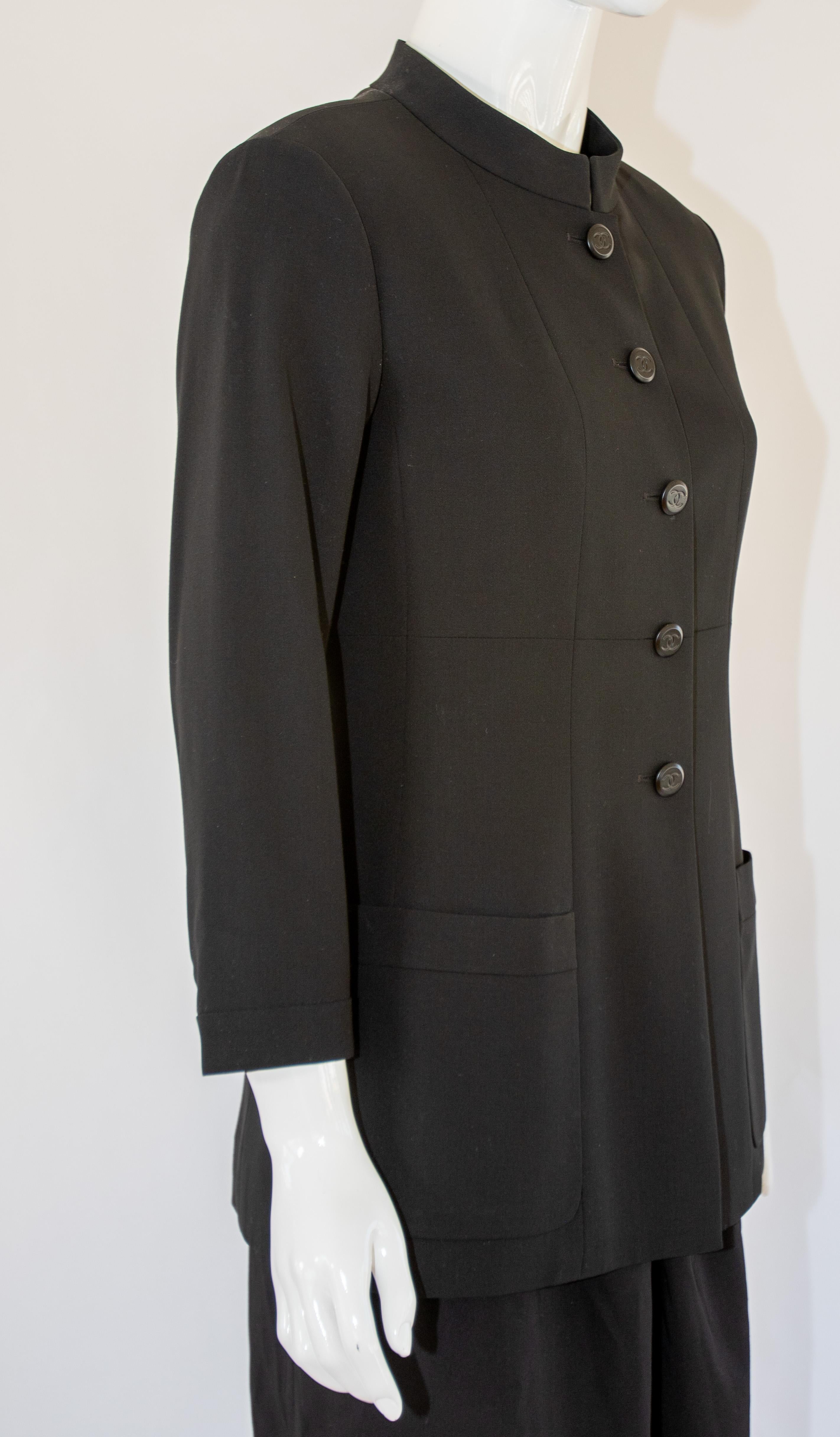 Women's or Men's Vintage Chanel Classic Black Jacket 1998 For Sale