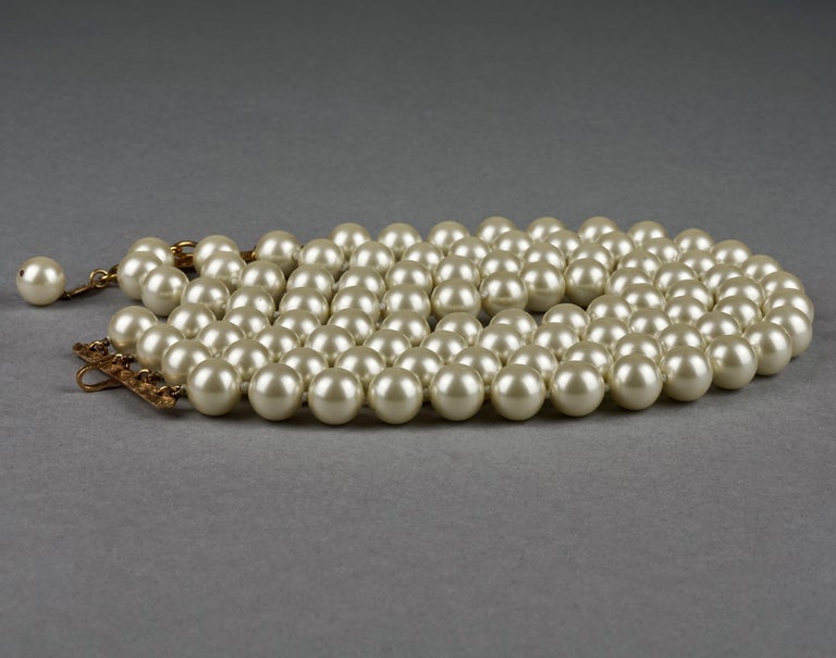 Women's Vintage CHANEL Classic Multi Strand Pearl Choker Necklace