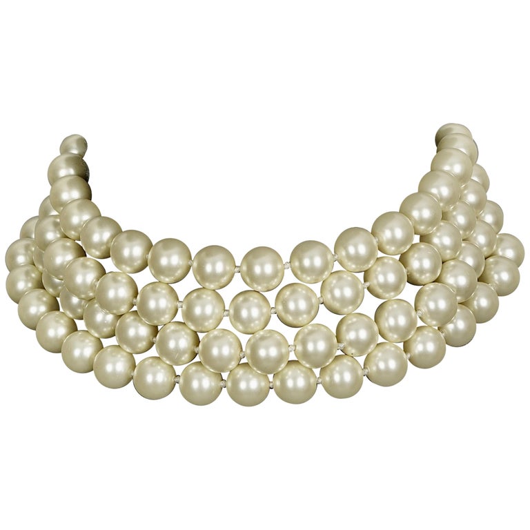 Vintage pearl choker necklace shop