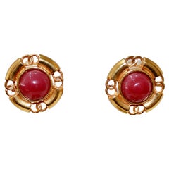 Vintage Chanel Gripoix Clip Earrings Circa 1989