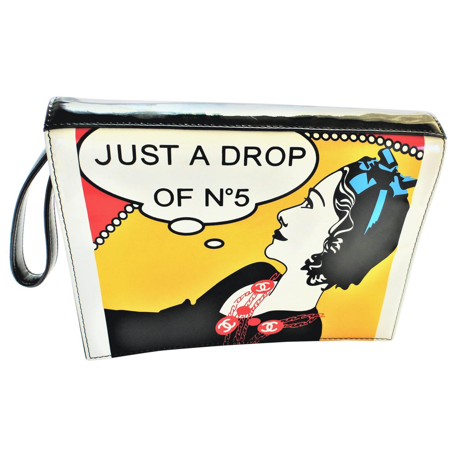 Chanel pochette vintage des années 1990 « JUST A DROP OF NR. 5 »