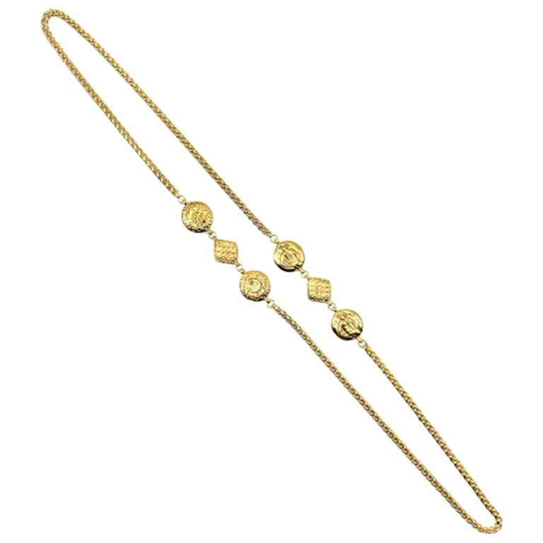 Vintage Chanel Codes of the House Statement Rope Necklace 1980s