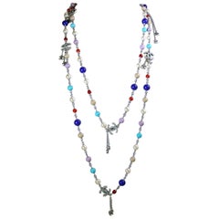 Vintage Chanel Colorful 60” Sautoir Necklace